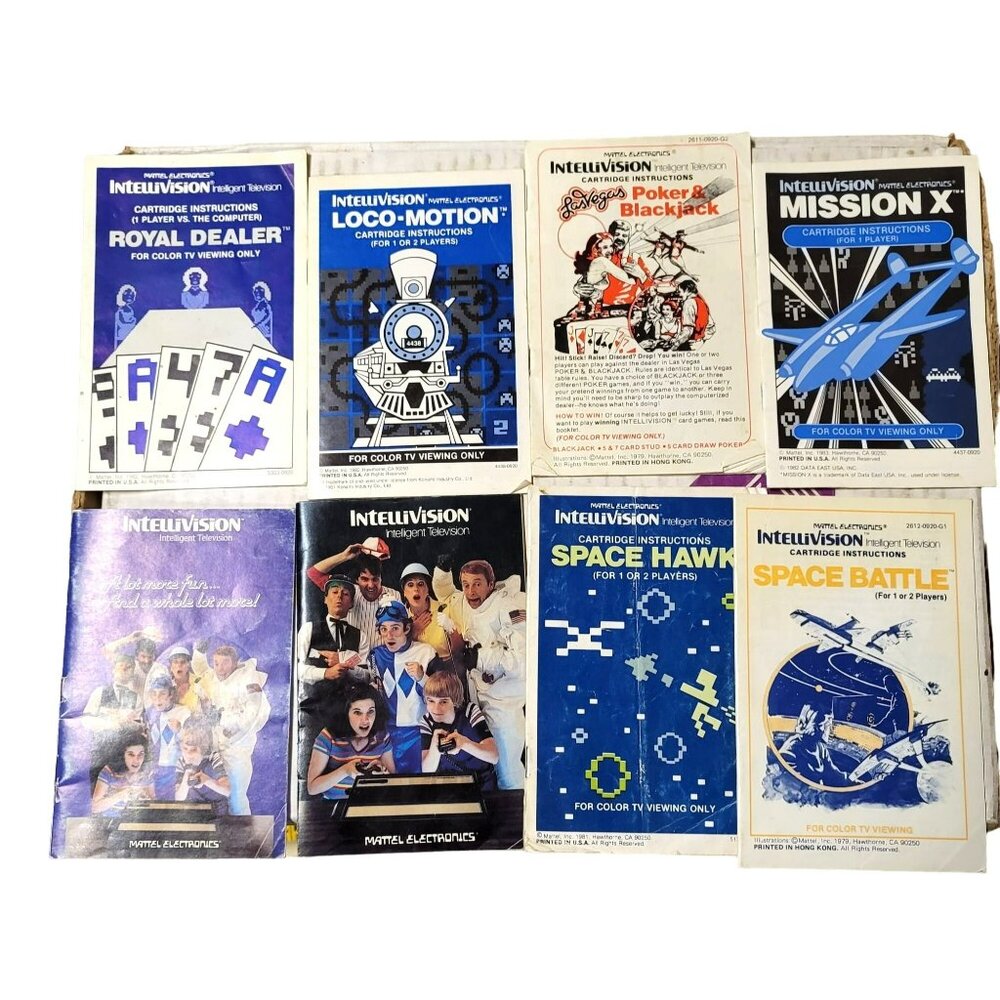 Intellivision Manuals Set of 8 For Video Games Manuals Only GA137